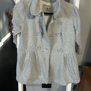 22 gray sweatshirt pea coat 3/4 fluted sleeve size
